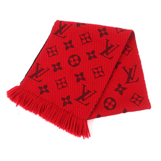 Louis Vuitton M72432 Echarpe Logomania Silk-blend Ruby Monogram Fringed Scarf