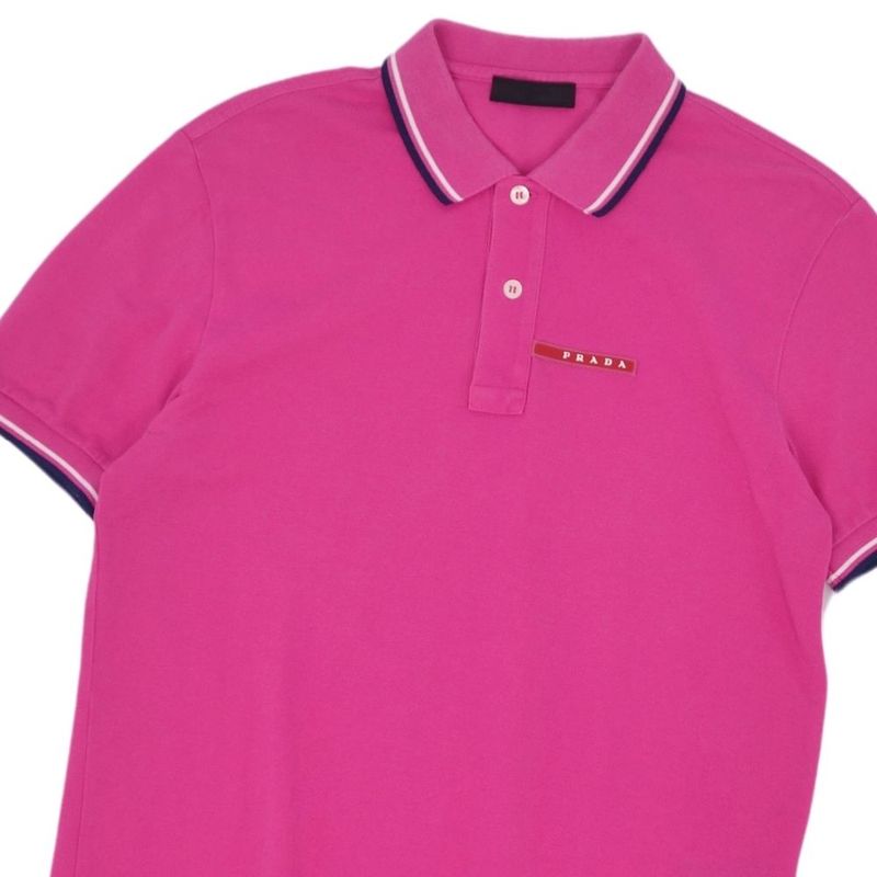 Prada Polo Shirt Short Sleeve Short Sleeve Deer Logo Cot