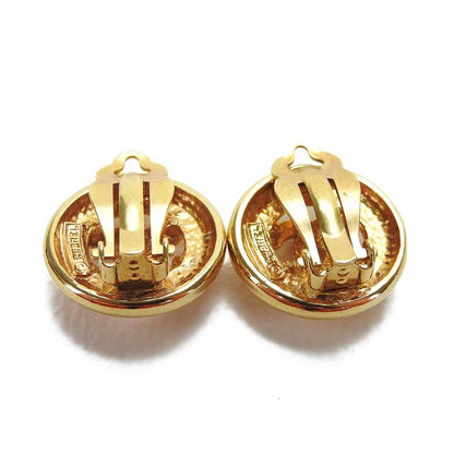 Chanel Earring Coco Mark Metal Gold Accessory Plated Small Accessories Ladies