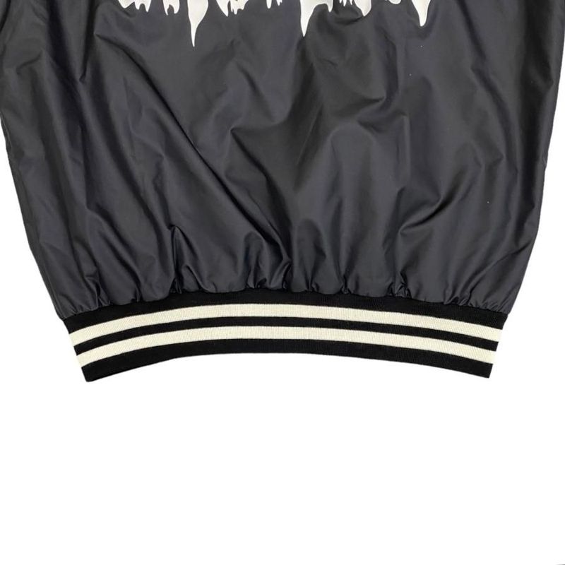 Celine Stajan Back Print Nylon Blouson 2w588495m 44 Size Logo Black White