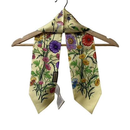 Gucci Scarf - Yellow X Green X Multi Ribbon Scarf / Flora / Neck Bow