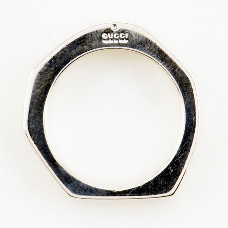 Gucci Nut Hexagon Silver 925 Size 10 Ladies 4.3g Ring