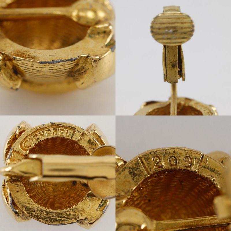 Chanel Coco Mark Vintage Gold Plated Ladies 11.2g Earrings