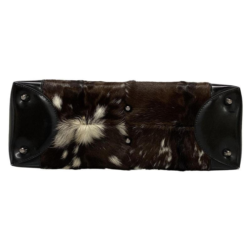 Dior/christian Dior Handbag Lady Dior Large Bag Dark Brown X White X Black