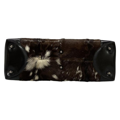 Dior/christian Dior Handbag Lady Dior Large Bag Dark Brown X White X Black