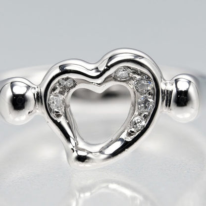 Tiffany & Co Open Heart Pt950platinum X 6P Diamonds #8.5 Ladies 6.21g Ring