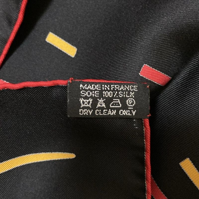 Hermes Scarf Carré 90 Black×red×multi Pluie D'etincelles