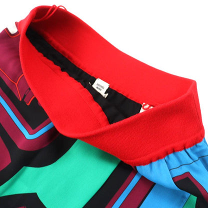Hermes 522823do 100% Silk All-over Design Twill Laine Wrap Skirt Multicolor 38