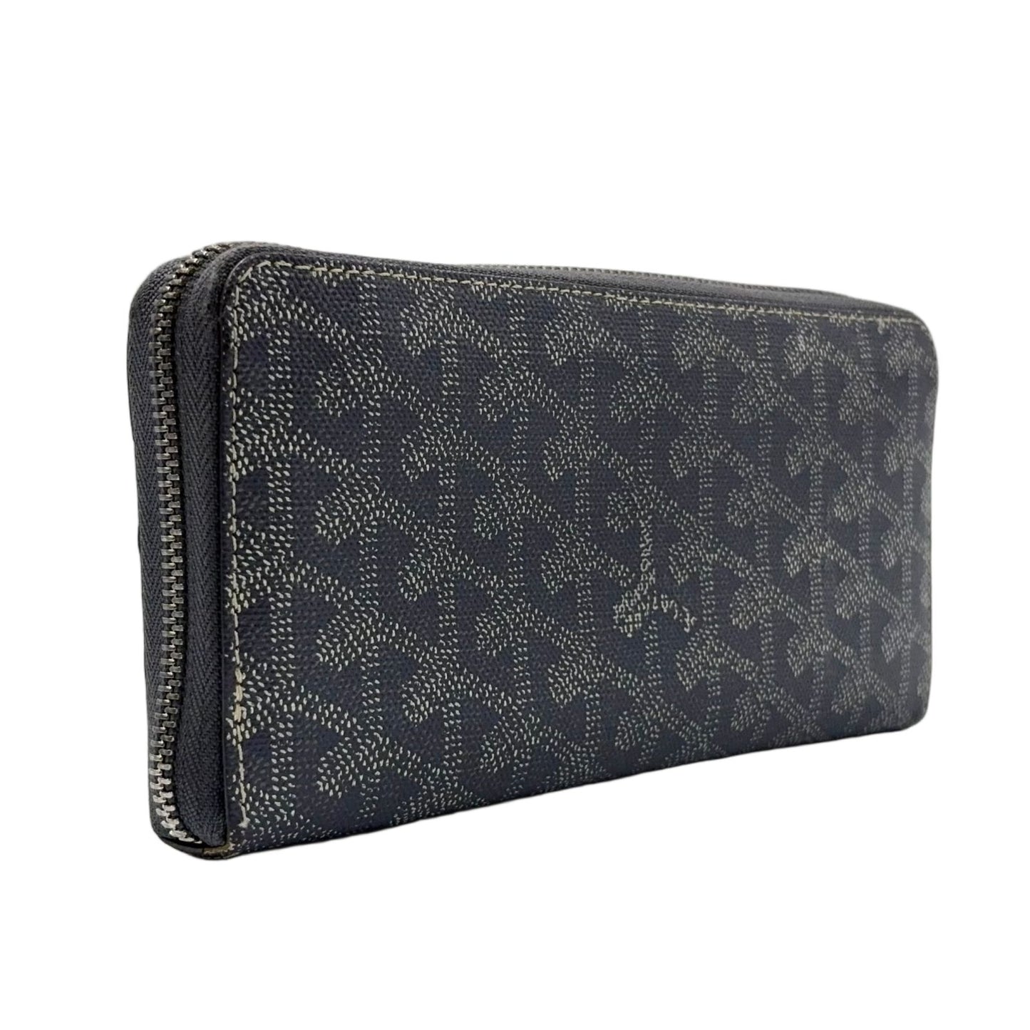 Goyard Martinyon GM Zip Around Leather Gray Wallet Silver — view 2