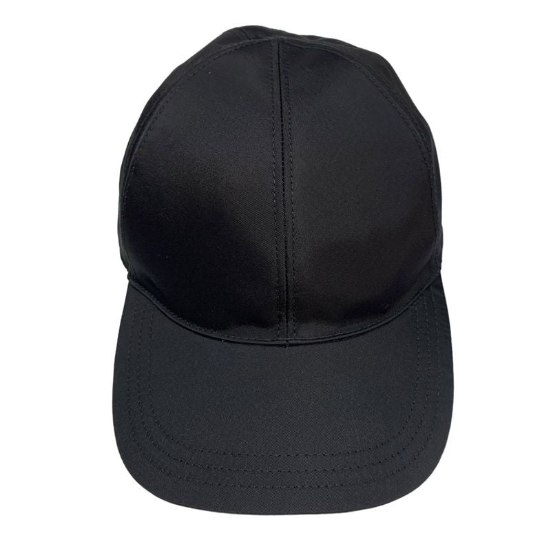 0864 Prada Cap Nylon Logo Baseball Cap 2hc274 Size L Black and Green with Box