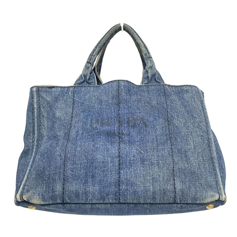 Prada Tote Bag Canapa Blue