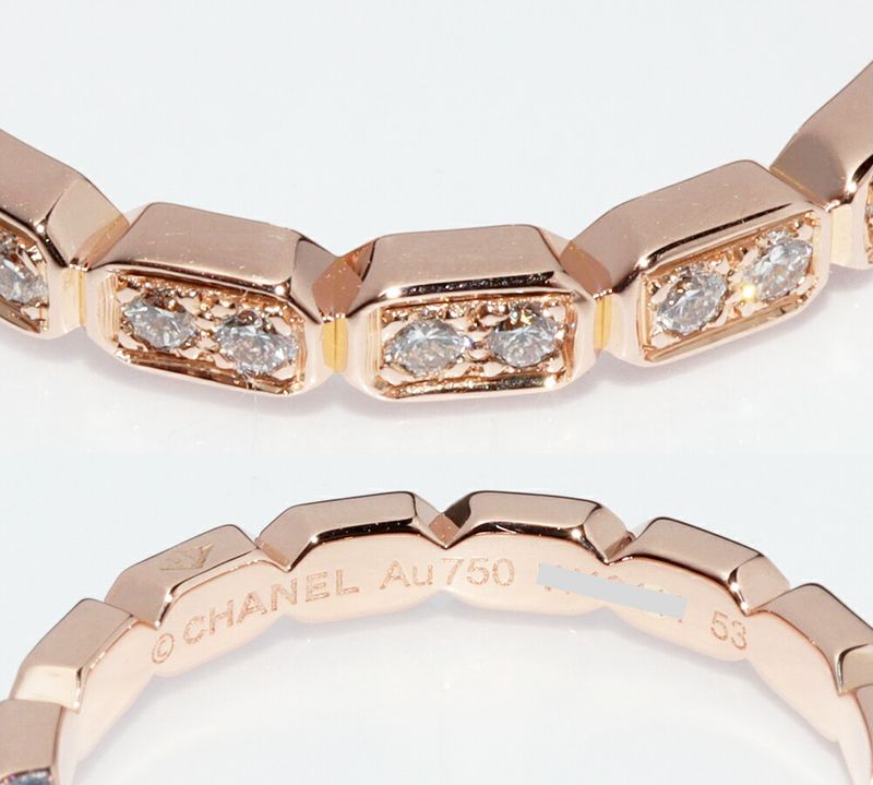 Chanel Ring 18K Pink Gold Diamond 30P Premiere Promes Ring Full Diamond J4134