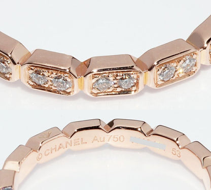 Chanel Ring 18K Pink Gold Diamond 30P Premiere Promes Ring Full Diamond J4134