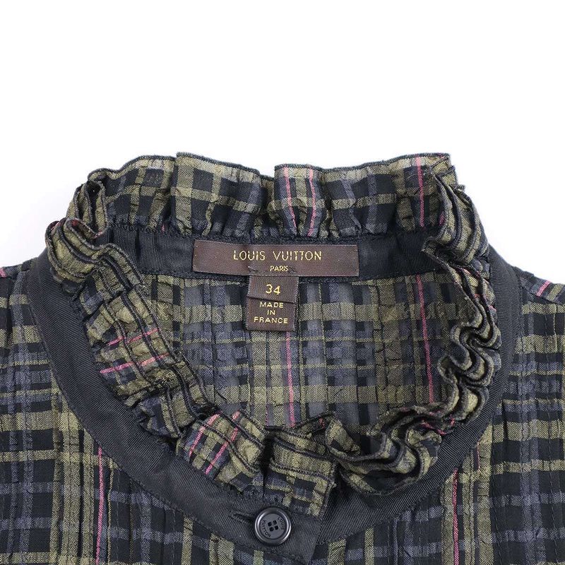 Louis Vuitton 10aw Check Sheer Short Sleeve Dress Wrdr22tap Mix 34