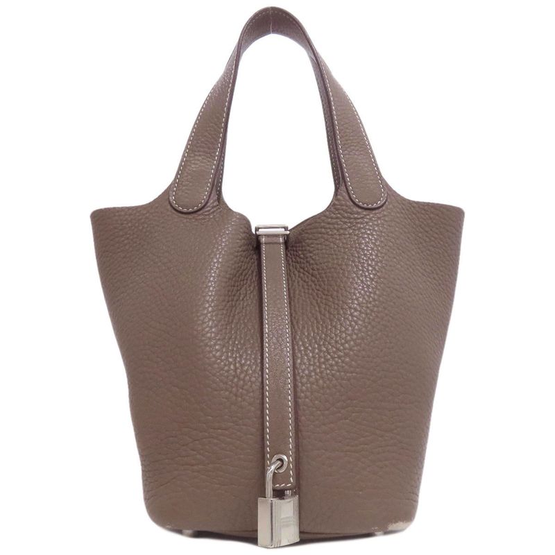 Hermes Picotin Lock PM Etape Silver Hardware Handbag Taurillon Women