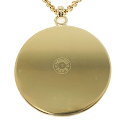 Hermes Medaille Quadrige GM Blanc Gold Hardware Pendant Necklace