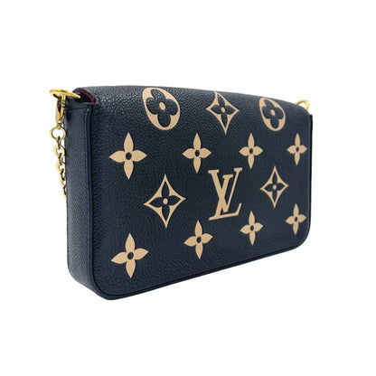 Louis Vuitton Pochette Felicie by Color Monogram Empreinte Leather Black Beige — view 2