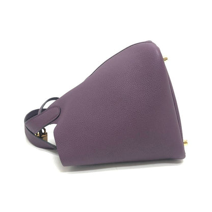 Hermes Handbag Picotin Lock PM Taurillon Clemence Cassis And Gold Hardware