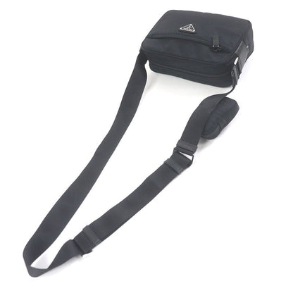 Prada 1bc167 Re-nylon Triangle Logo Triangle Plate Shoulder Bag With Pouch