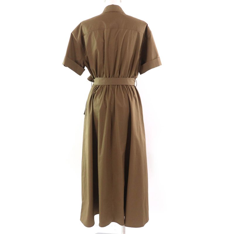 Celine 2r61c575p Cotton Logo Button Cotton Twill Safari Dress Short Sleeve