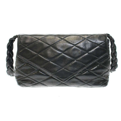 Chanel Old Vintage Matelasse Leather Shoulder Bag Black