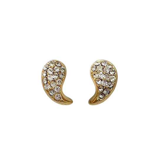 Christian DIOR Earrings Gold Plated Gold Plated Teardrop Vintage Gold