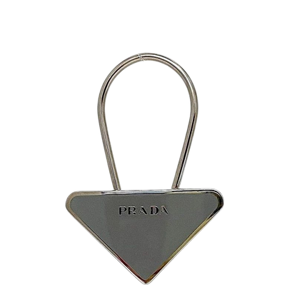 Prada Key Ring Silver Gray M713 Excellent Condition Metal Preowned Prada