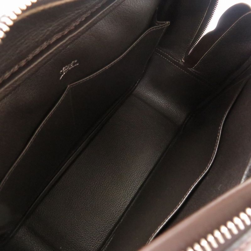 Hermes Prime 28 Troika Chamonix Ebène Silver Hardware □K Engraved Handbag Bag