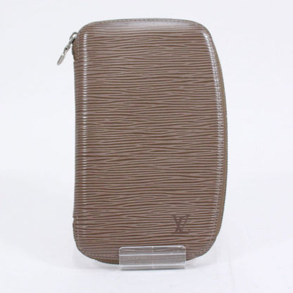 Louis Vuitton Agenda Geod Epi Lilac Leather Brown Wallet Silver M6387b