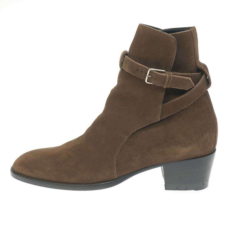 Saint Laurent Paris Wyatt 40 Jodhpurs Suede Leather Boots 443200 Brown 41