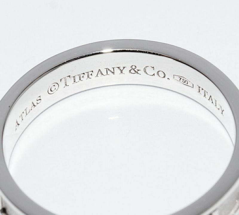 Tiffany & Co Ring 18K White Gold Atlas Narrow Ring Width 4mm (016in)