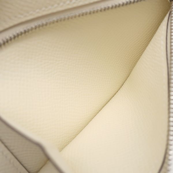 Hermes Coin Case Kelly Pocket Compact Vaux Epson Nata Silver Hardware Ivory B