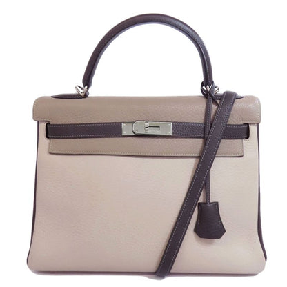 Hermes Kelly 32 Inside Stitched Tricolor Silver Hardware Handbag Taurillon Women