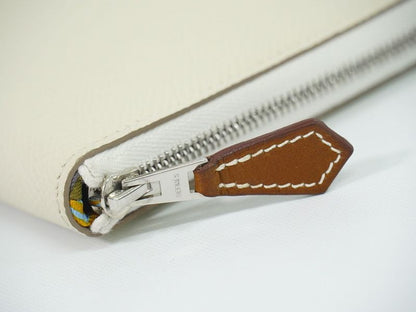 Authentic Hermes Azap Silk Inn Round Zipper Long Wallet U Engraved 2022 Leather