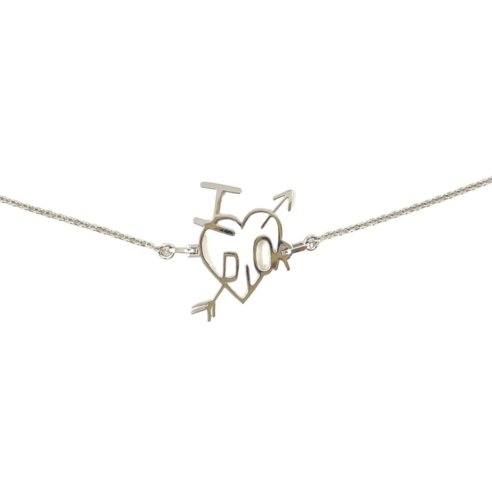 Dior I Love Heart Aro Metal Silver Bracelet Bangle — view 2