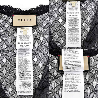 Gucci See Through Shirt With Inner Size 38 Black 717104 Long Sleeve