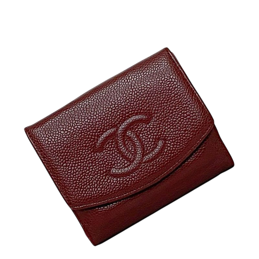 Chanel Bifold Wallet Ec22876 Red Coco Mark A13496