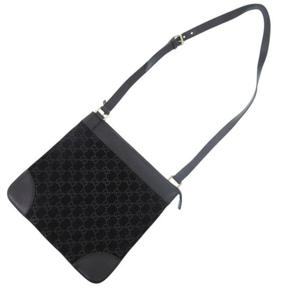 Gucci 272396 GG Suede Black Shoulder Bag Black 0454 Gucci