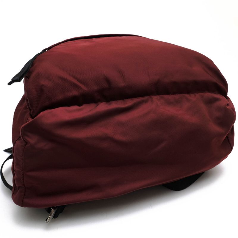 Prada Backpack Bag Backpack Men Nylon Red Brown Red Brown V317 Zaino in Tessuto