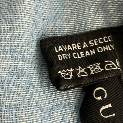 Gucci Striped Cotton Stole Sky Blue X White