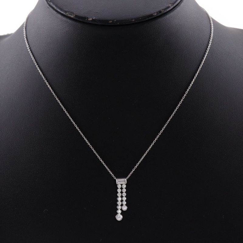 Tiffany & Co Jazz Double Drop Pt950platinum X Diamond Ladies 4.7g Necklace