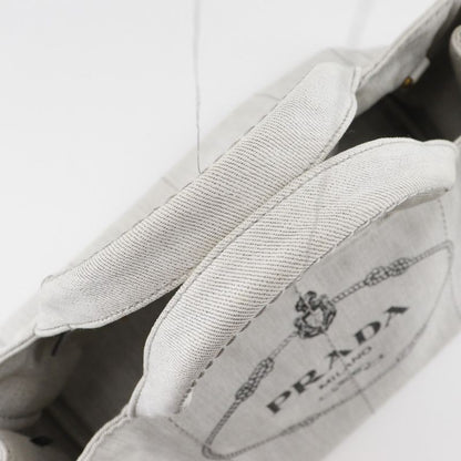 Prada Canapa Triangle Logo Plate 1bg439 Denim Light Gray Women's Handbag