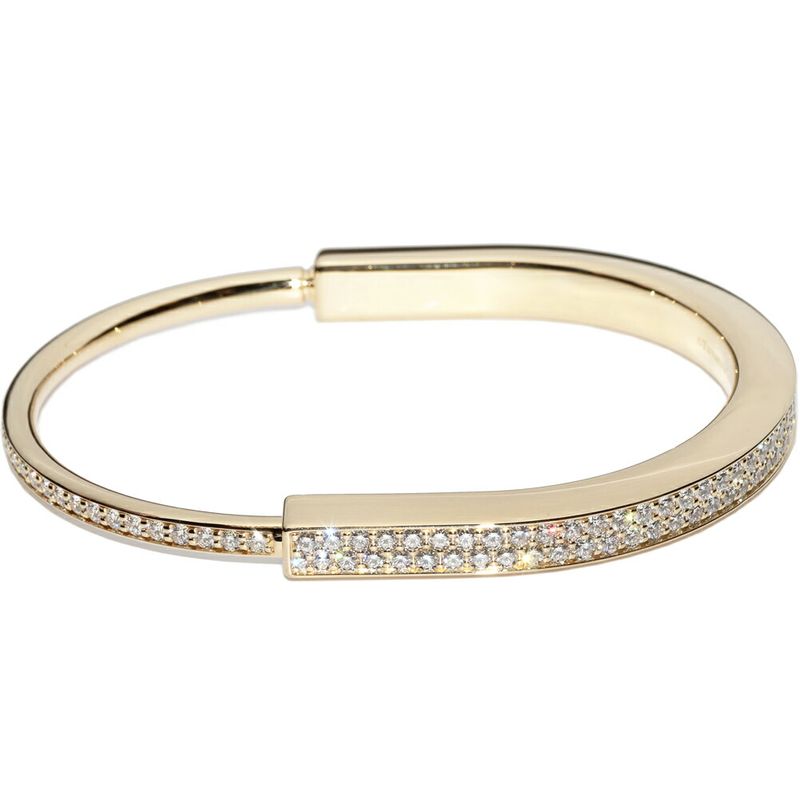 Tiffany & Co Bracelet Bangle 18K Yellow Gold Diamond 557ct Lock Bracelet Extra