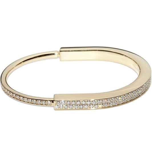 Tiffany & Co Bracelet Bangle 18K Yellow Gold Diamond 557ct Lock Bracelet Extra