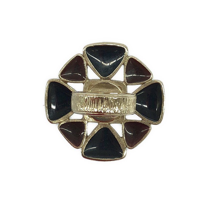 Chanel Flower Ring Coco Mark Stone Ring - Gold - Women's