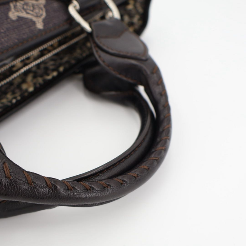 Celine Boogie Bag Black Denim Triomphe Handbag