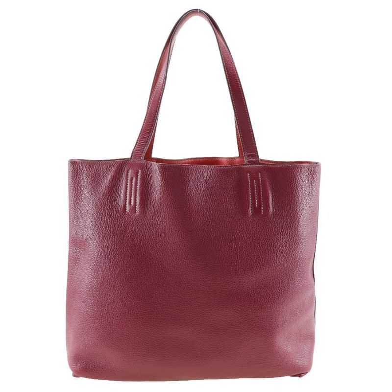 Hermes Double Sens 45 Reversible Taurillon Clemence Bougainvillea Women's Tote