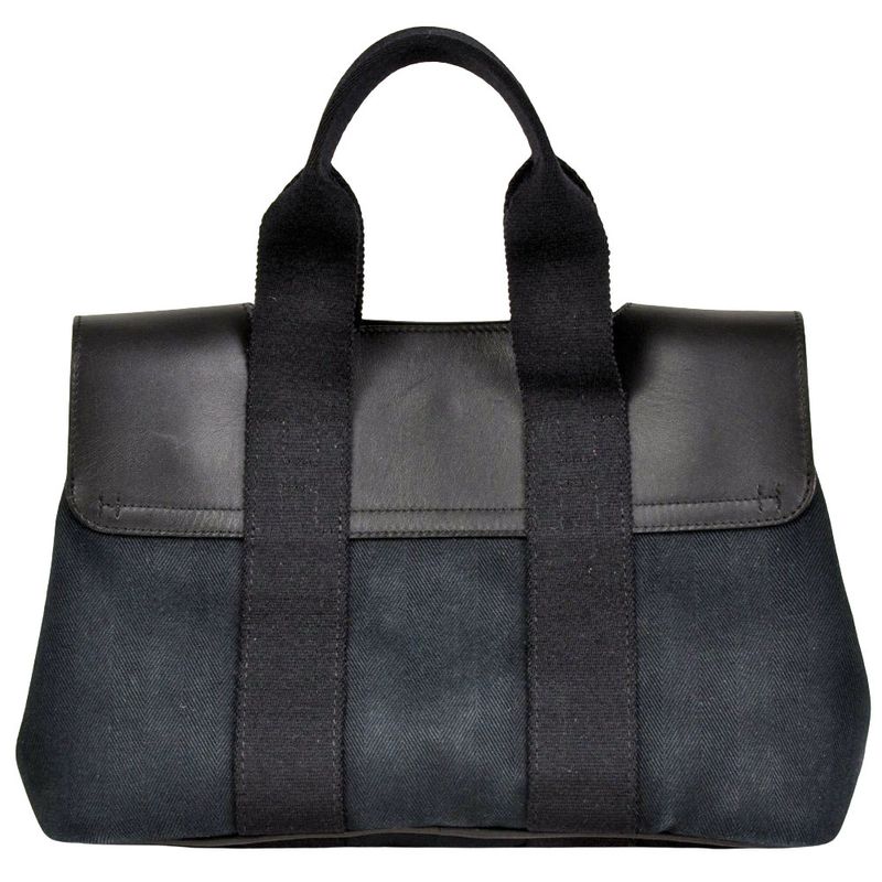 Hermes Valparaiso PM Handbag Twirl Chevron Black