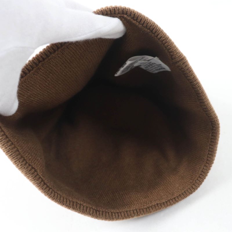 Hermes 100% Cashmere H Logo Knit Cap Knit Hat Brown L With Box Made In Italy