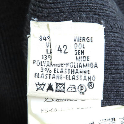 Hermes 2192003 Wool Serie Buttoned Deerskin Wool Long Knitted Coat Charcoal